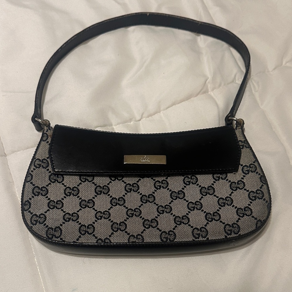 Gucci Monogram Black and Gray Shoulder Bag